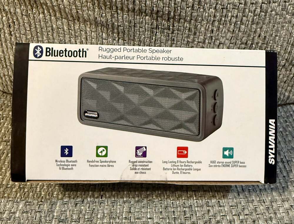Sylvania Rugged Portable Bluetooth Speaker with Hands-free Speakerphone